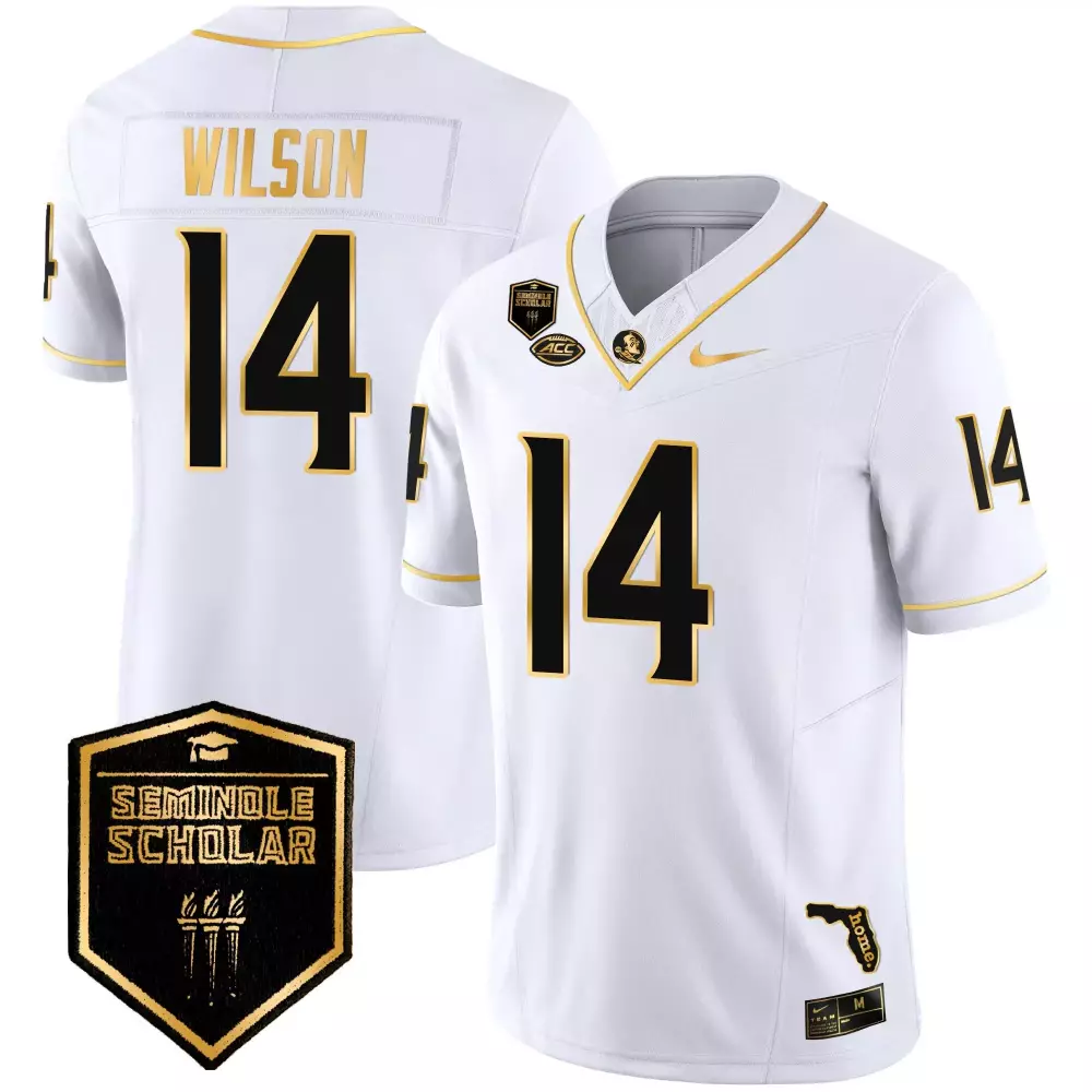 Johnny Wilson White Gold Men's Florida State Seminoles Gold Vapor Jersey | Stitched Style | Perfect Fan Gear | For Men, Women & Youth
