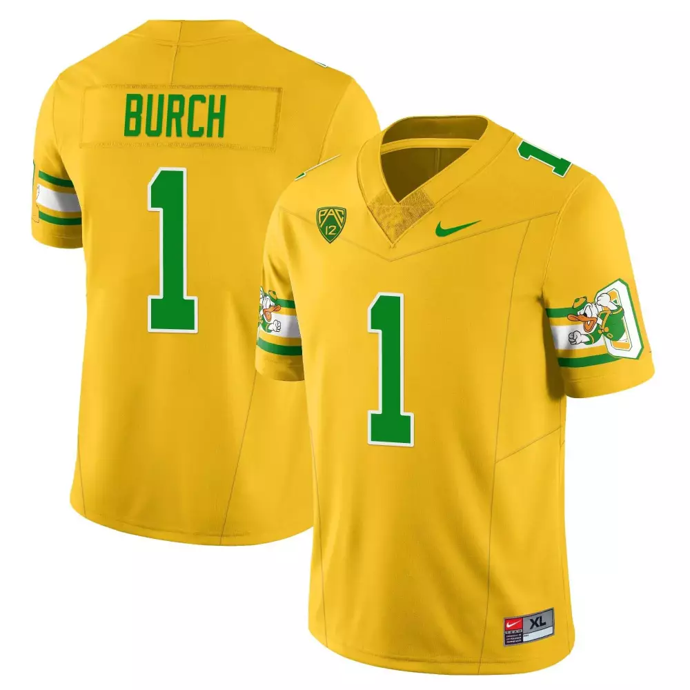 Jordan Burch Oregon Ducks 1984 Throwback Jersey | Stitched Yellow Fan Gear | Limited Edition for Men, Women & Youth