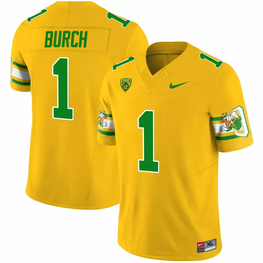 Jordan Burch Oregon Ducks 1984 Throwback Jersey | Stitched Yellow Fan Gear | Limited Edition for Men, Women & Youth