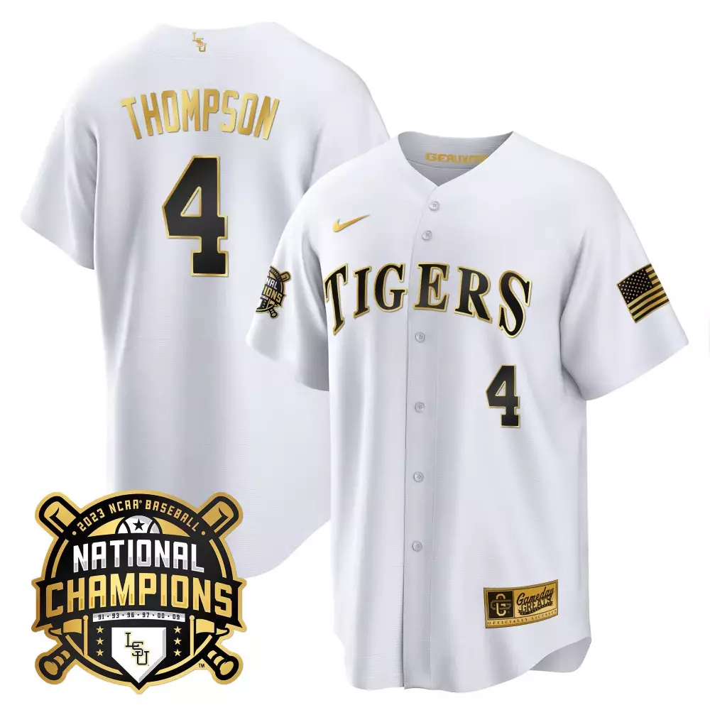 Jordan Thompson LSU Tigers 2023 National Champions Jersey | Stitched for Men | Limited Edition Fan Gear | For Men, Women & Youth