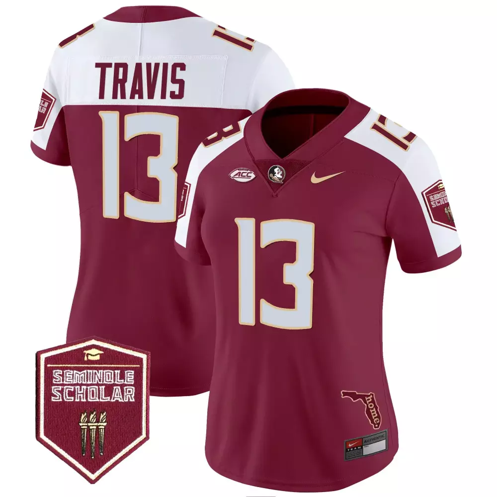 Jordan Travis Garnet Alternate Women's Florida State Seminoles Vapor Limited Jersey | Stitched Fan Gear | For Men, Women & Youth