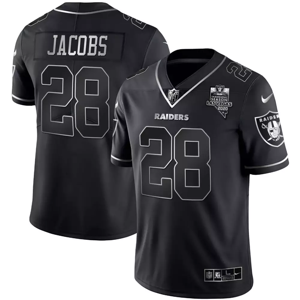 Josh Jacobs Youth Las Vegas Raiders Black Silver Vapor Jersey | All Stitched Fan Gear | For Men, Women & Youth