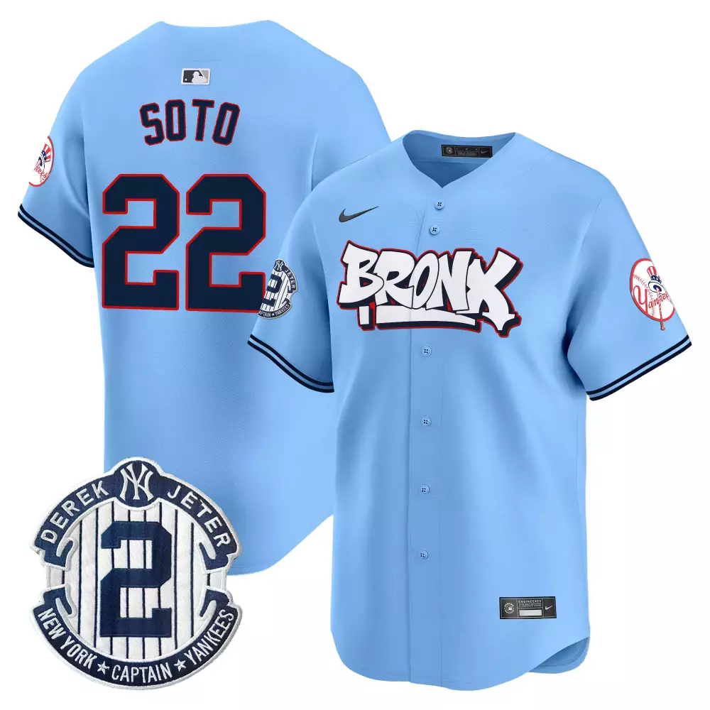 Juan Soto Blue Yankees Bronx Graffiti Vapor Premier Jersey | Stitched Limited Edition | Fan Gear for Men, Women & Youth