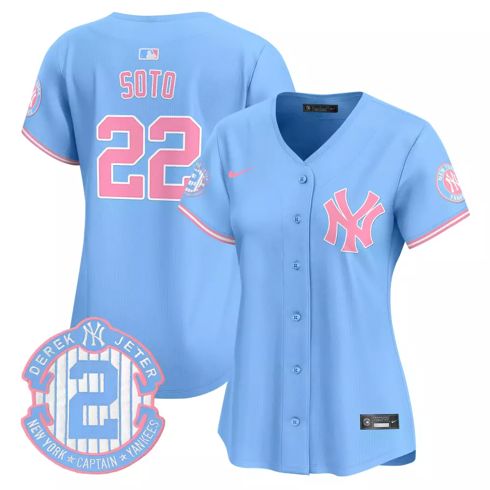 Juan Soto Light Blue Women's Yankees Bubblegum Pink Vapor Premier Limited Jersey | All Stitched | Stylish Fan Gear for Women & Youth
