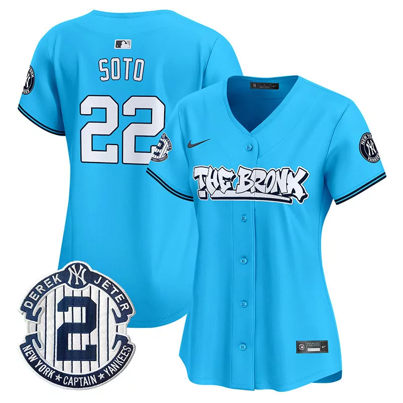Juan Soto Light Blue Women's Yankees Bronx Graffiti Vapor Premier Limited Jersey | All Stitched | Trendy Fan Gear for Women & Youth
