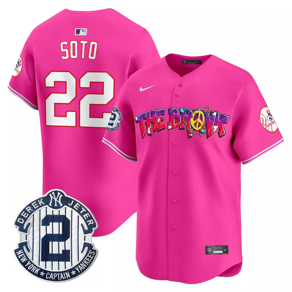 Juan Soto Pink Yankees Bronx Graffiti Vapor Premier Limited Jersey V7 | All Stitched | For Men, Women & Youth