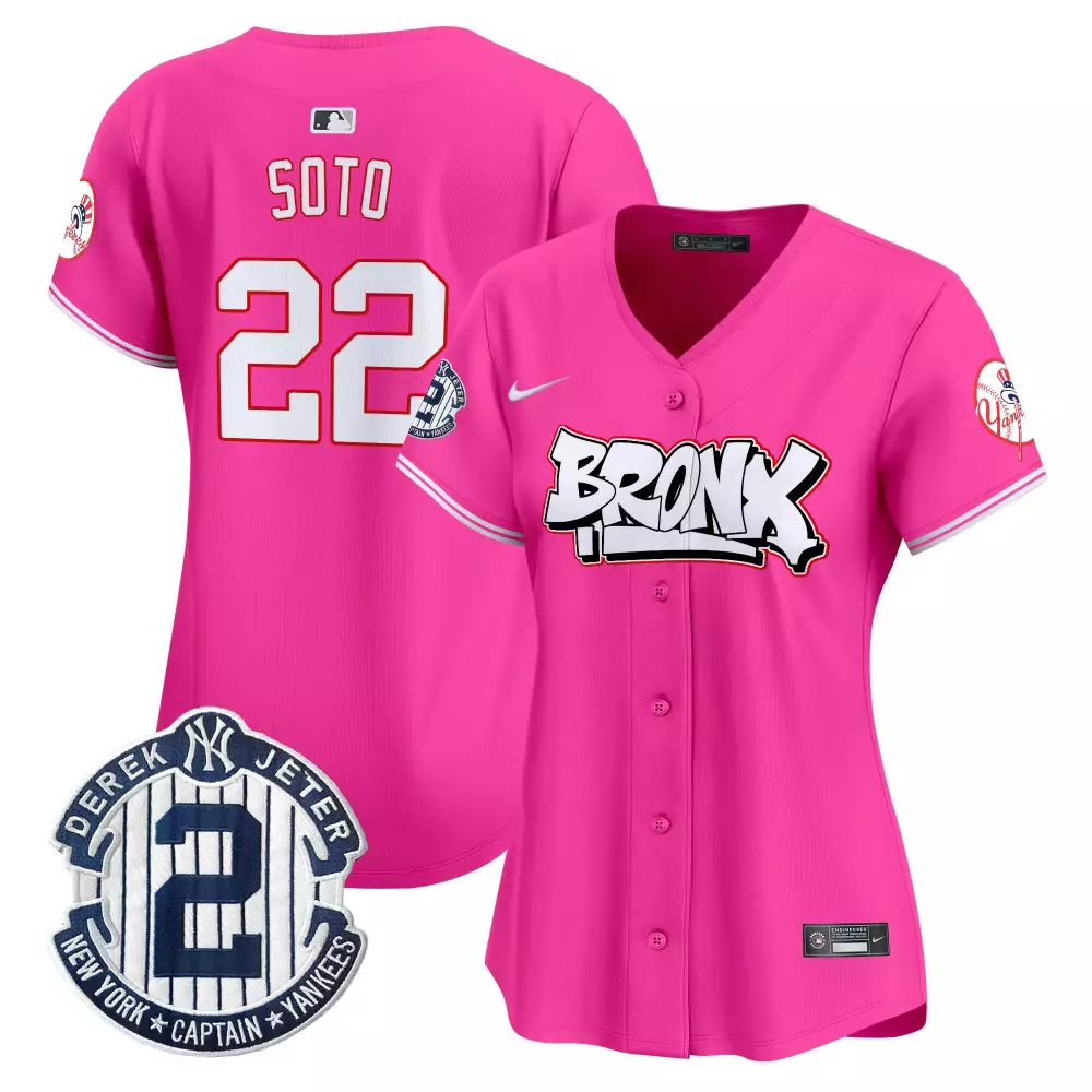 Juan Soto Pink Women's Yankees Bronx Graffiti Vapor Premier Limited Jersey V4 | All Stitched | For Women & Youth