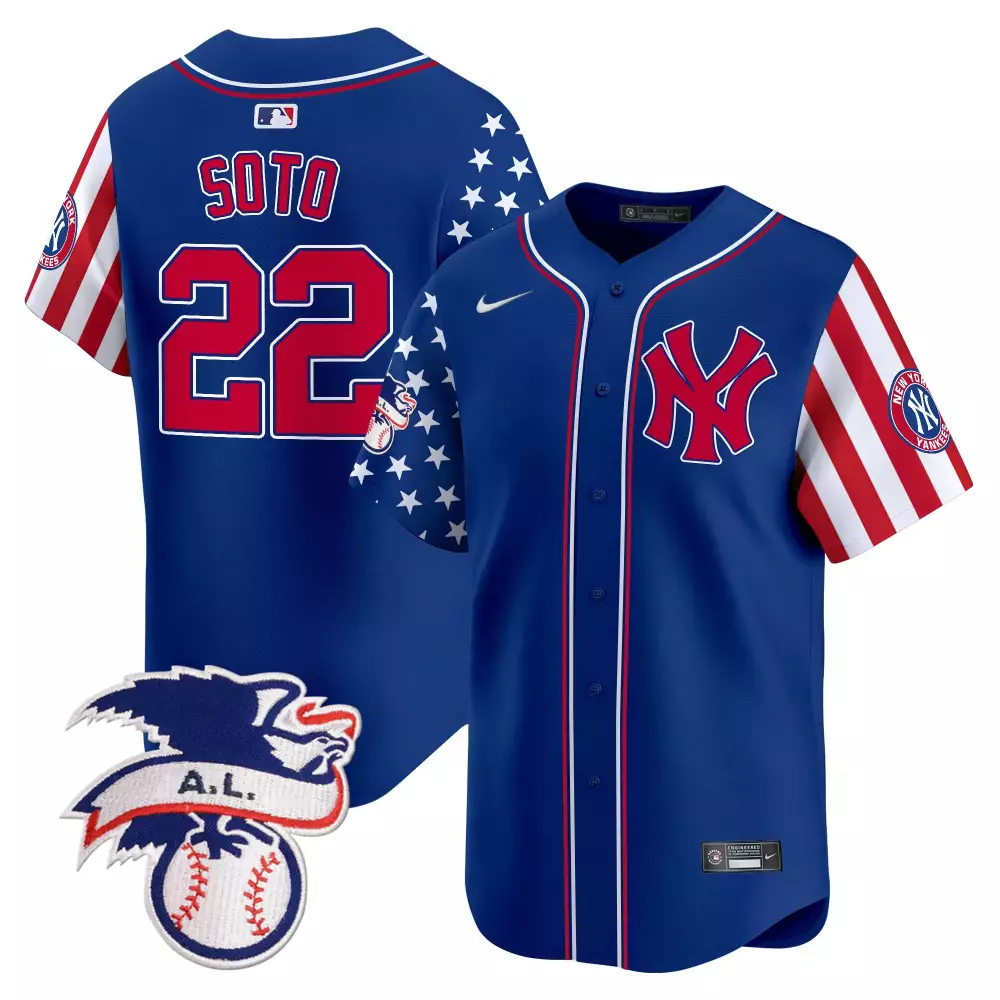 Juan Soto Royal Yankees Jersey | 2024 Fourth of July Vapor Premier Limited Edition V5 | Fan Gear for Men, Women & Youth