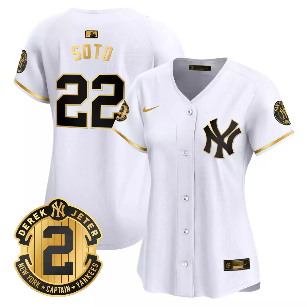 Juan Soto Yankees Derek Jeter Patch Jersey | Vapor Premier Limited Edition | All Stitched Fan Gear | For Men, Women & Youth