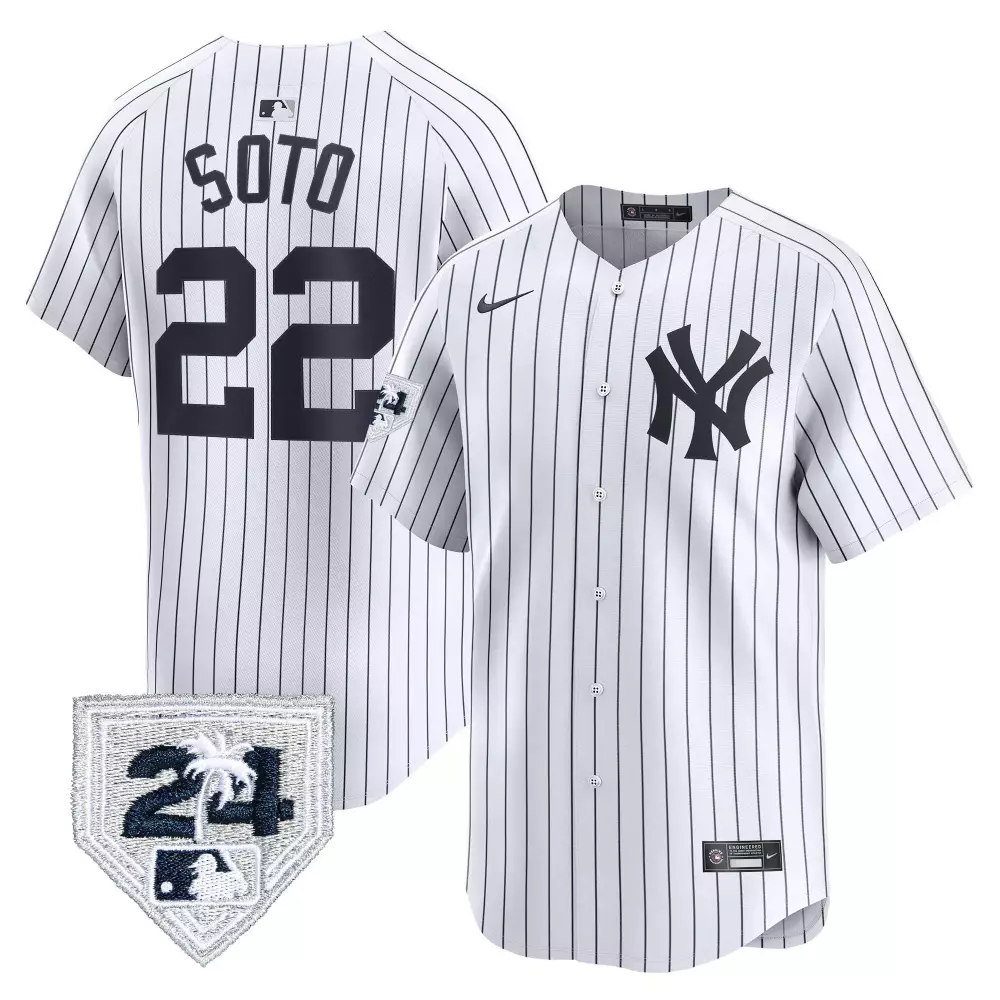Soto Yankees 2024 Spring Training Jersey | White Stitched Vapor Premier | Limited Edition Fan Gear for Men, Women & Youth