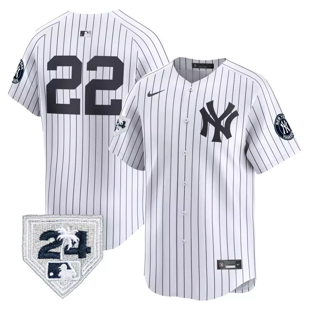 Soto Yankees 2024 Spring Training Jersey V5 | White Stitched Vapor Premier | Limited Edition Fan Gear for Men, Women & Youth