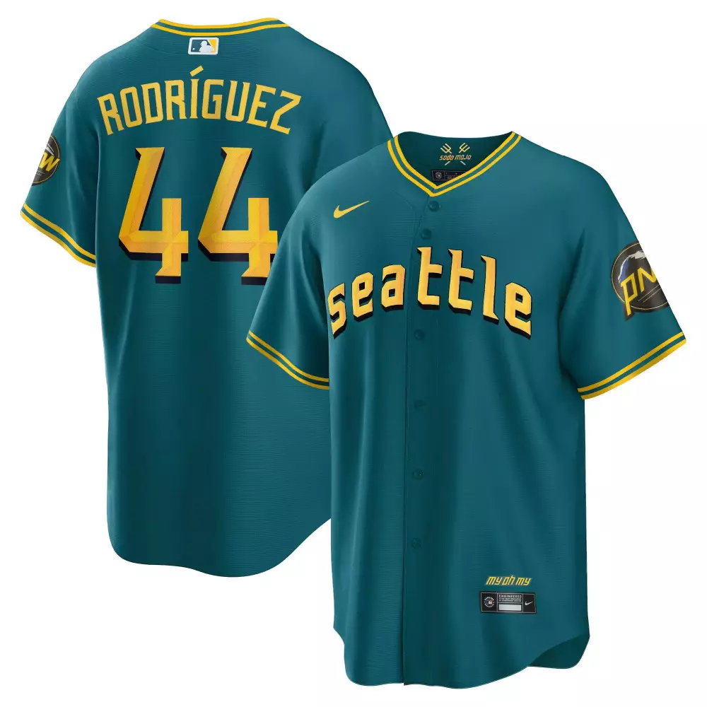 Julio Rodriguez Seattle Mariners City Connect Cool Base Jersey | Aqua | All Stitched | For Men, Women & Youth