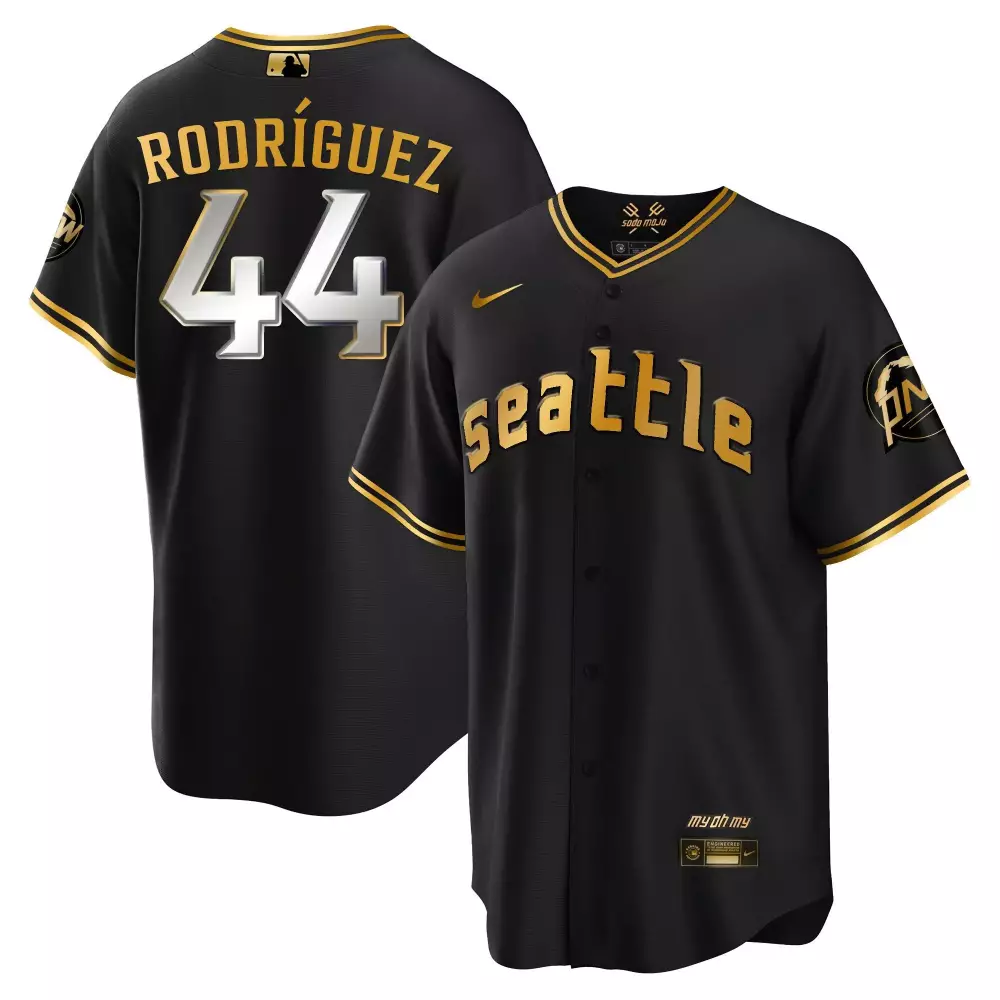 Julio Rodriguez 2023 Seattle Mariners Black Gold Jersey | Men's Custom Stitched Fan Gear | Ideal for Game Day