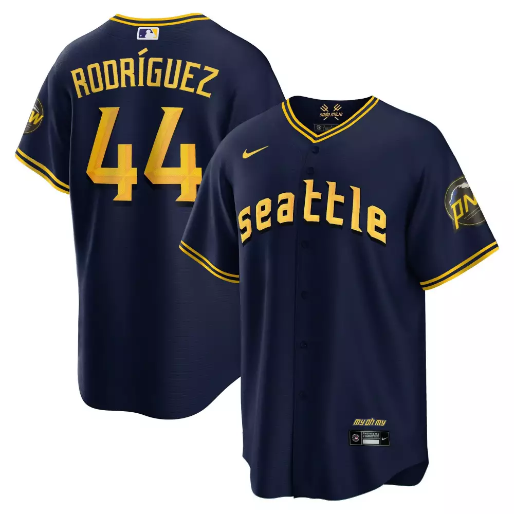 Julio Rodriguez Seattle Mariners 2023 City Connect Collection Jersey | Cool Navy | All Stitched | For Men, Women & Youth