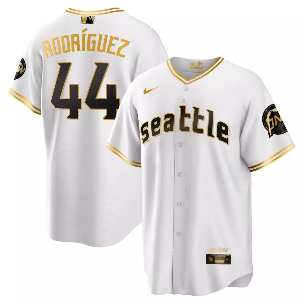 Rodriguez Mariners 2023 City Connect Gold Jersey | Stitched Cool White & Gold Fan Gear | For Men, Women & Youth