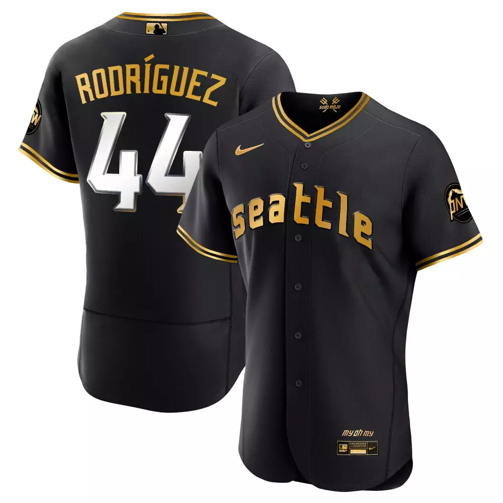 Julio Rodriguez 2023 City Connect Gold Jersey | Men's Black Gold Stitched Fan Gear | A Must-Have for MLB Fans | For Men, Women & Youth
