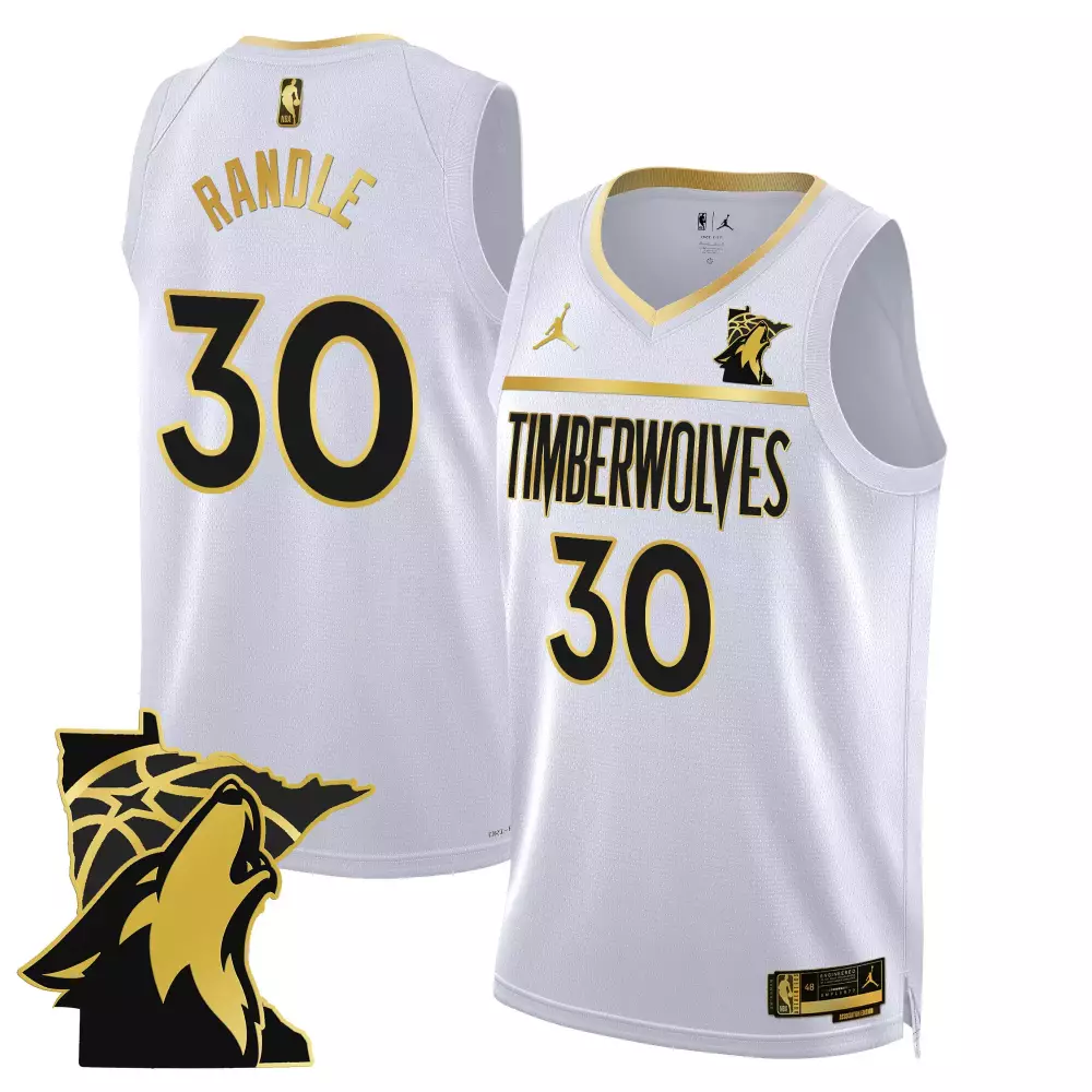 Julius Randle Minnesota Timberwolves Swingman Jersey | White Gold Stitched | Limited Edition Fan Gear | For Men, Women & Youth