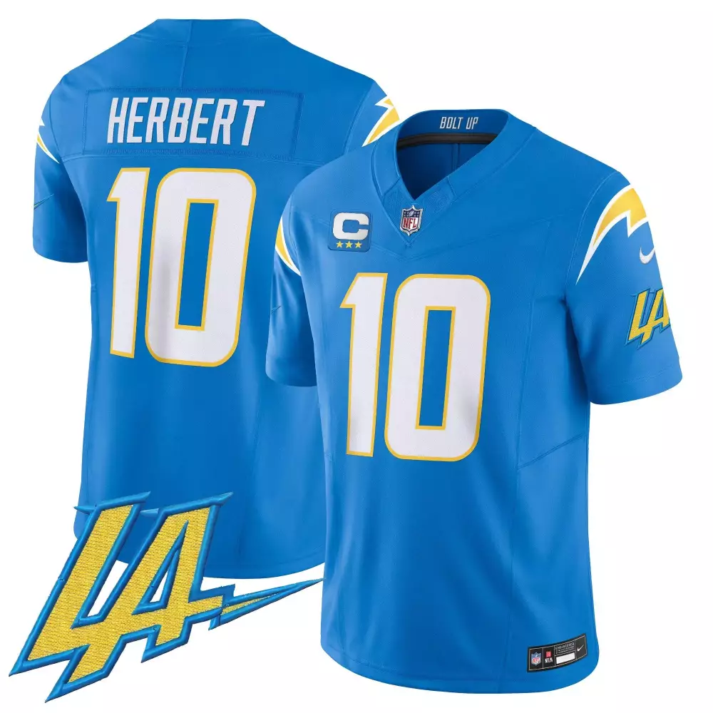 Justin Herbert Los Angeles Chargers Powder Blue Men's Vapor Limited Jersey V2 | Stitched Fan Gear | For Men