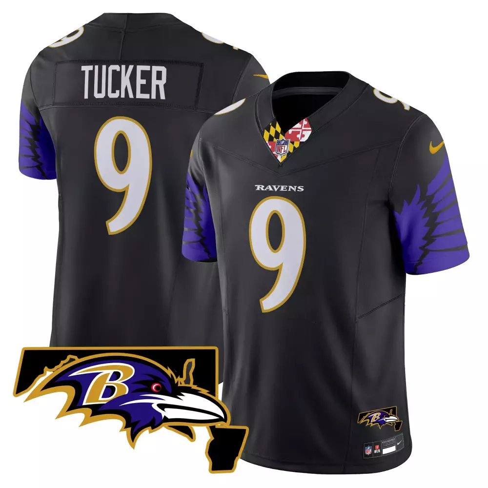 Justin Tucker Baltimore Ravens Maryland Patch Vapor Limited Jersey V2 | Stitched for Men, Women & Youth