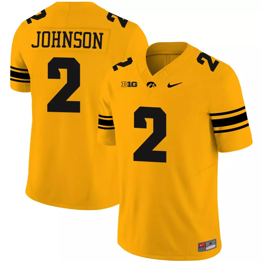 Kaleb Johnson Gold Men's Iowa Hawkeyes Vapor Limited Jersey | All Stitched | Fan Gear for Game Day | For Men, Women & Youth