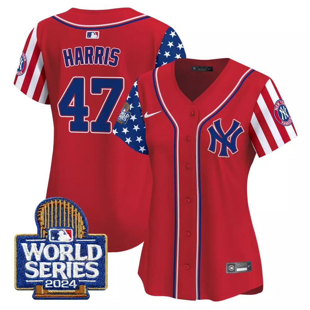 Kamala Harris Yankees Red Jersey | American Style 2024 World Series Vapor Premier Limited Edition for Women | Fan Gear for Men, Women & Youth