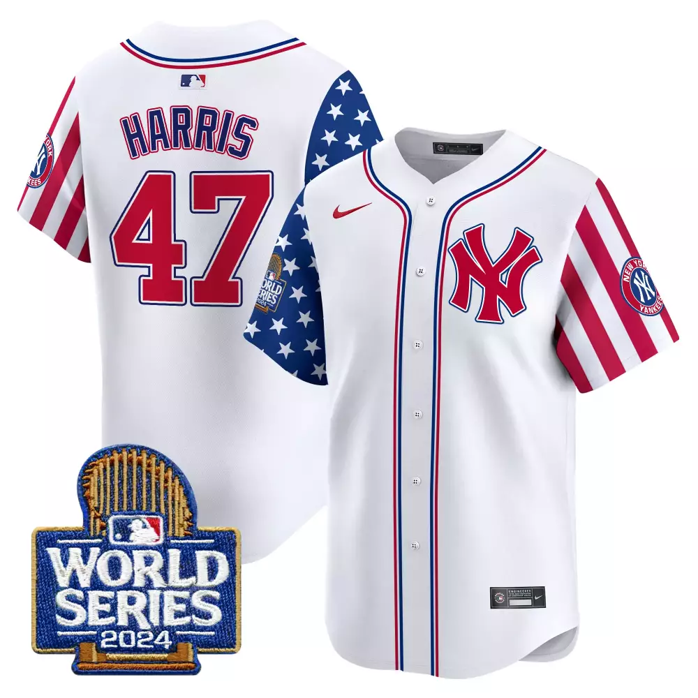 Kamala Harris Yankees White Jersey | American Style 2024 World Series Vapor Premier Limited Edition | Fan Gear for Men, Women & Youth