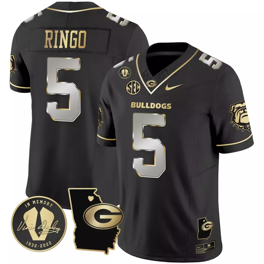 Kelee Ringo Georgia Bulldogs 2023 Vapor Jersey V4 | Black Limited Edition | Stitched Fan Gear for Men, Women & Youth