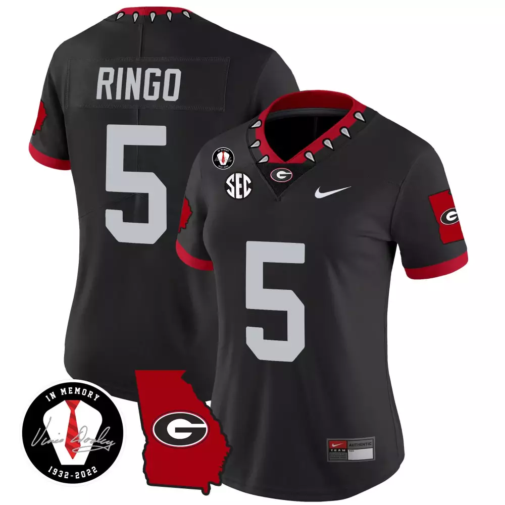Kelee Ringo Black Women's Georgia Bulldogs 2023 Vapor Jersey V3 | Georgia Map | All Stitched | Game Day Outfit | For Men, Women & Youth