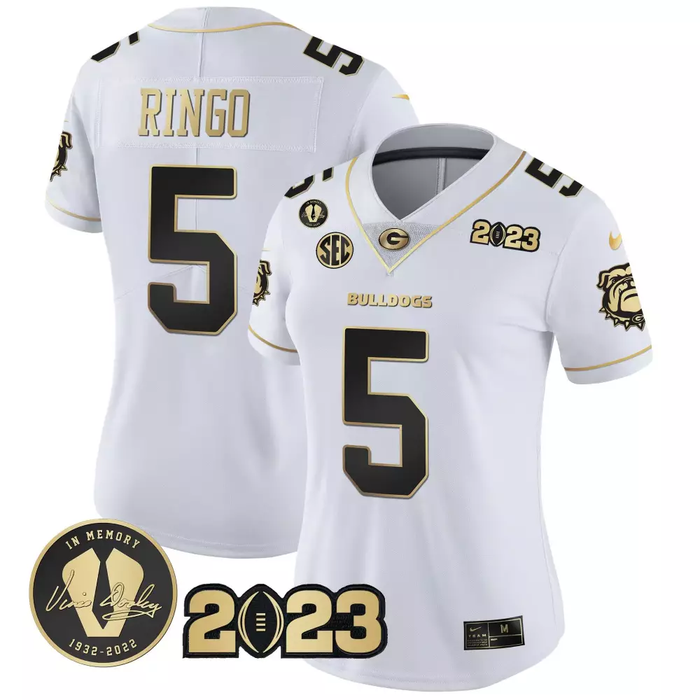 Kelee Ringo Women's 2023 Champions Gold Jersey | White Gold | Stitched Fan Gear for Game Day | For Men, Women & Youth