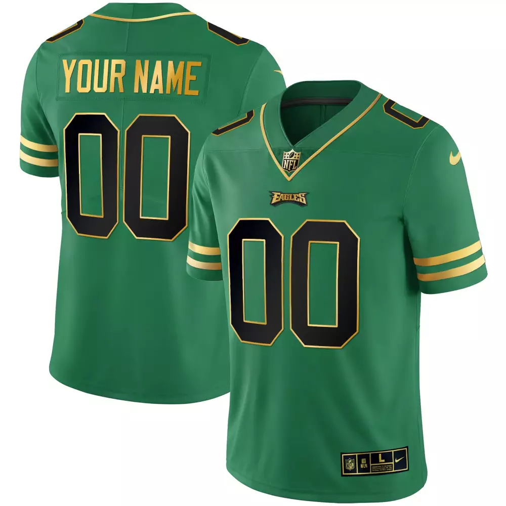 Youth Philadelphia Eagles Kelly Green Vapor Custom Jersey | All Stitched | Game Day Outfit | For Men, Women & Youth