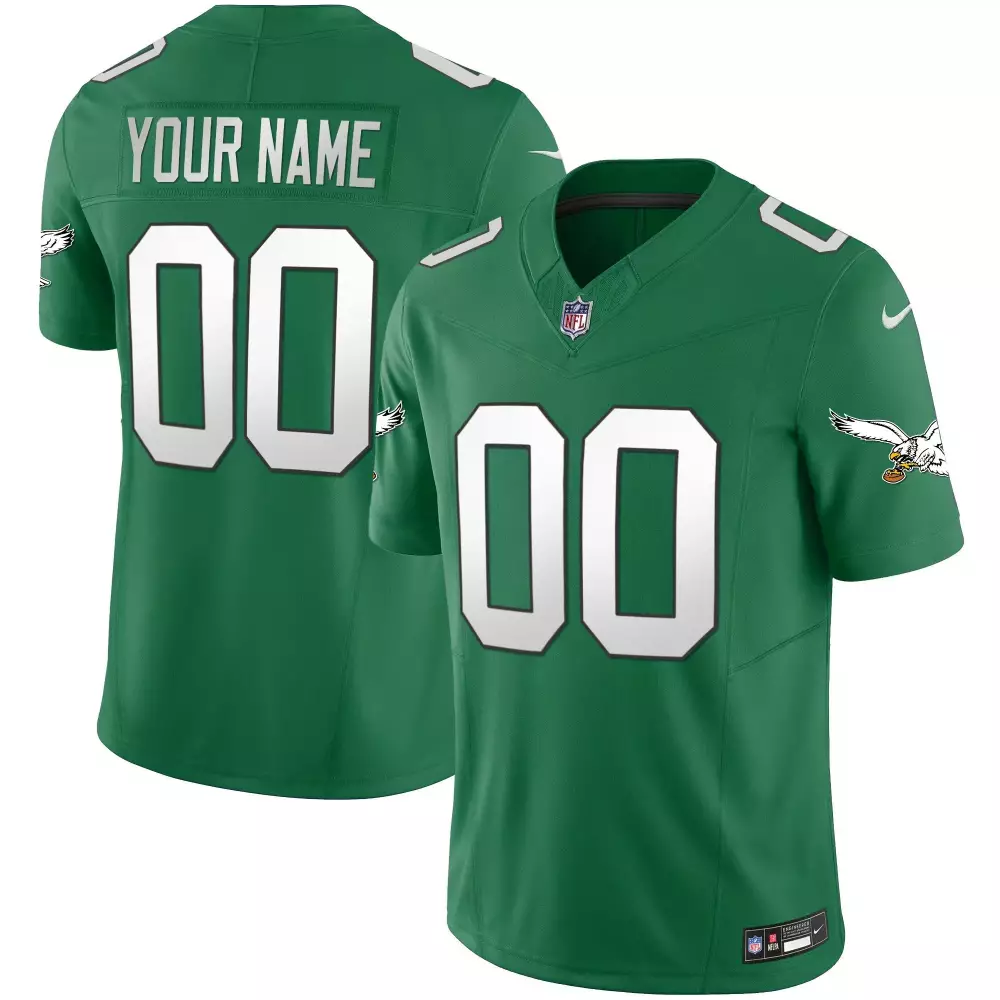 Youth Philadelphia Eagles Kelly Green Vapor Limited Custom Jersey V3 | All Stitched | Limited Edition | For Men, Women & Youth