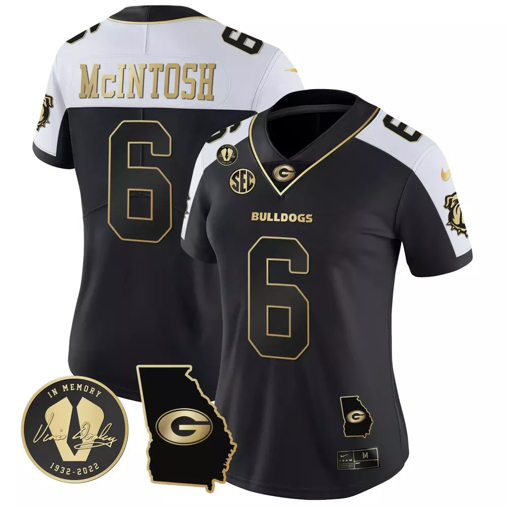 Kenny McIntosh Georgia Bulldogs 2023 Alternate Women's Vapor Jersey Georgia Map | Stitched Fan Gear | For Men, Women & Youth