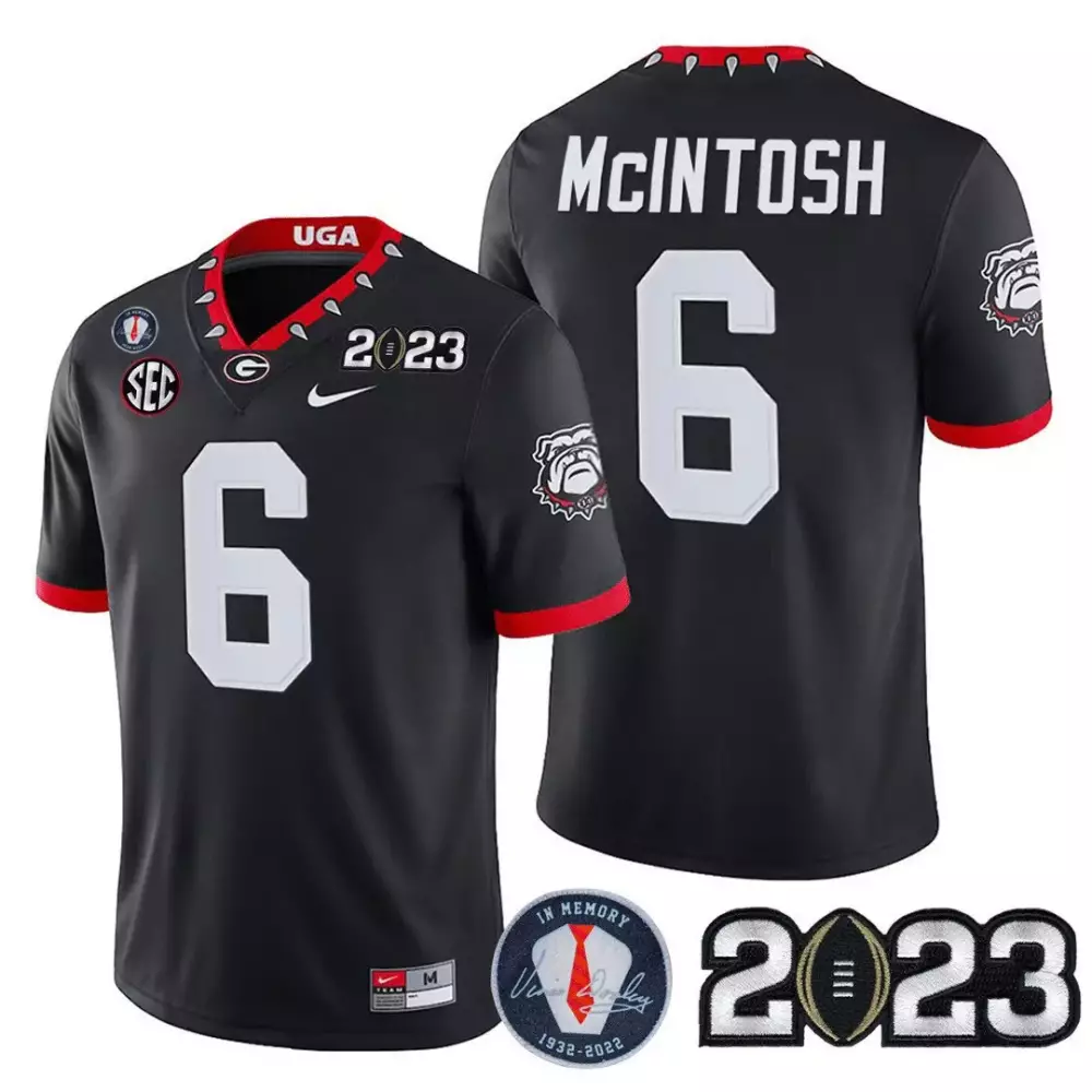 Kenny McIntosh Black Men's Georgia Bulldogs 2023 Champions Jersey | Stitched Fan Gear | For Men, Women & Youth