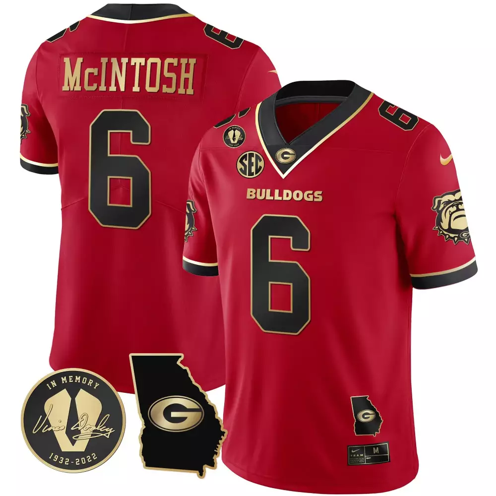 Kenny McIntosh Georgia Bulldogs 2023 Black Red Vapor Jersey | Youth Stitched | Replica Fan Gear for Men, Women & Youth