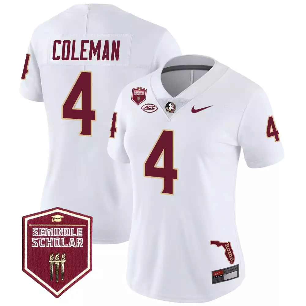 Keon Coleman White Women's Florida State Seminoles Vapor Limited Jersey | All Stitched Fan Gear | For Men, Women & Youth