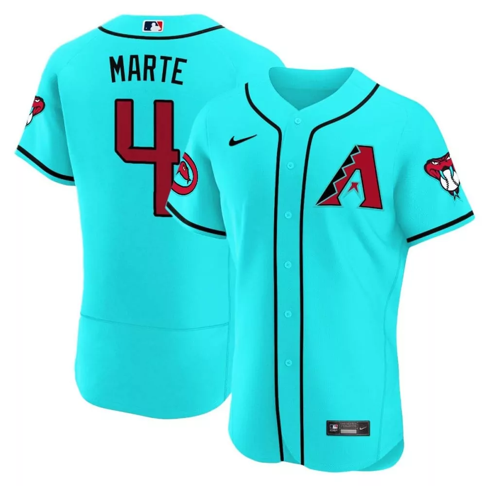 Ketel Marte Arizona Diamondbacks 2024 Teal Flex Base Jersey | All Stitched Replica | Fan Gear for Men, Women & Youth