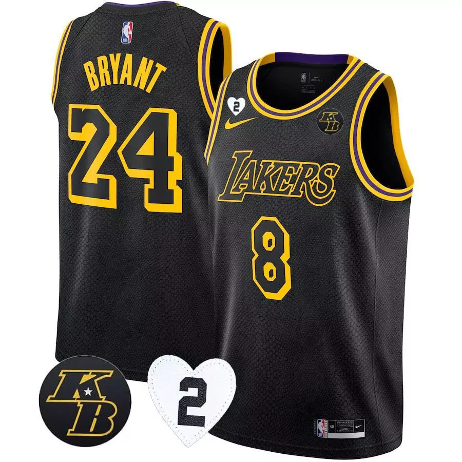 Kobe Bryant Black Mamba Los Angeles Lakers Stitched Jersey | California Patch | Classic Fan Gear | For Men, Women & Youth