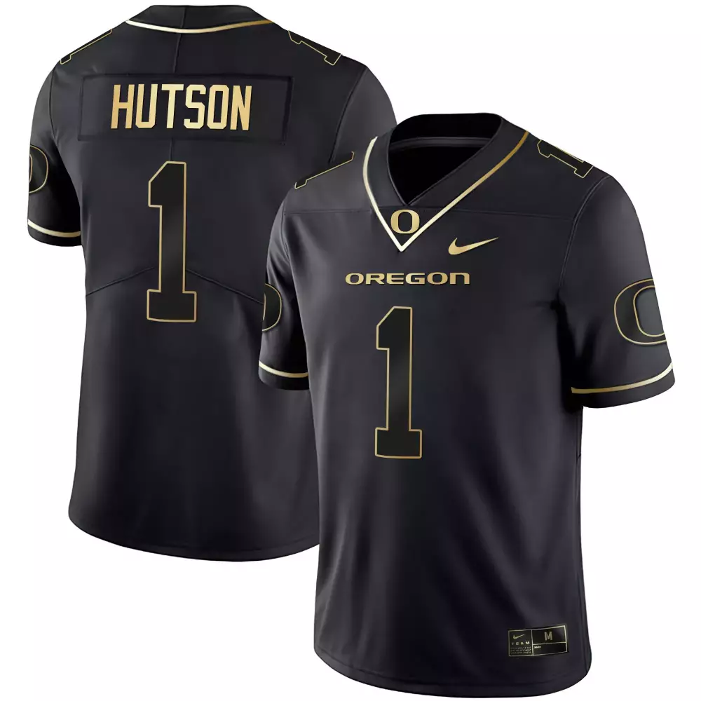Kris Hutson Oregon Ducks 2025 Limited Edition Black Gold Vapor Jersey | Stitched Fan Gear for Men, Women & Youth