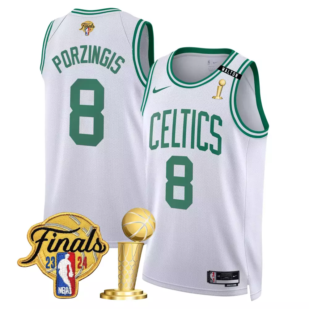 Kristaps Porzingis Association Boston Celtics Finals Jersey V2 | All Stitched | For Men, Women & Youth