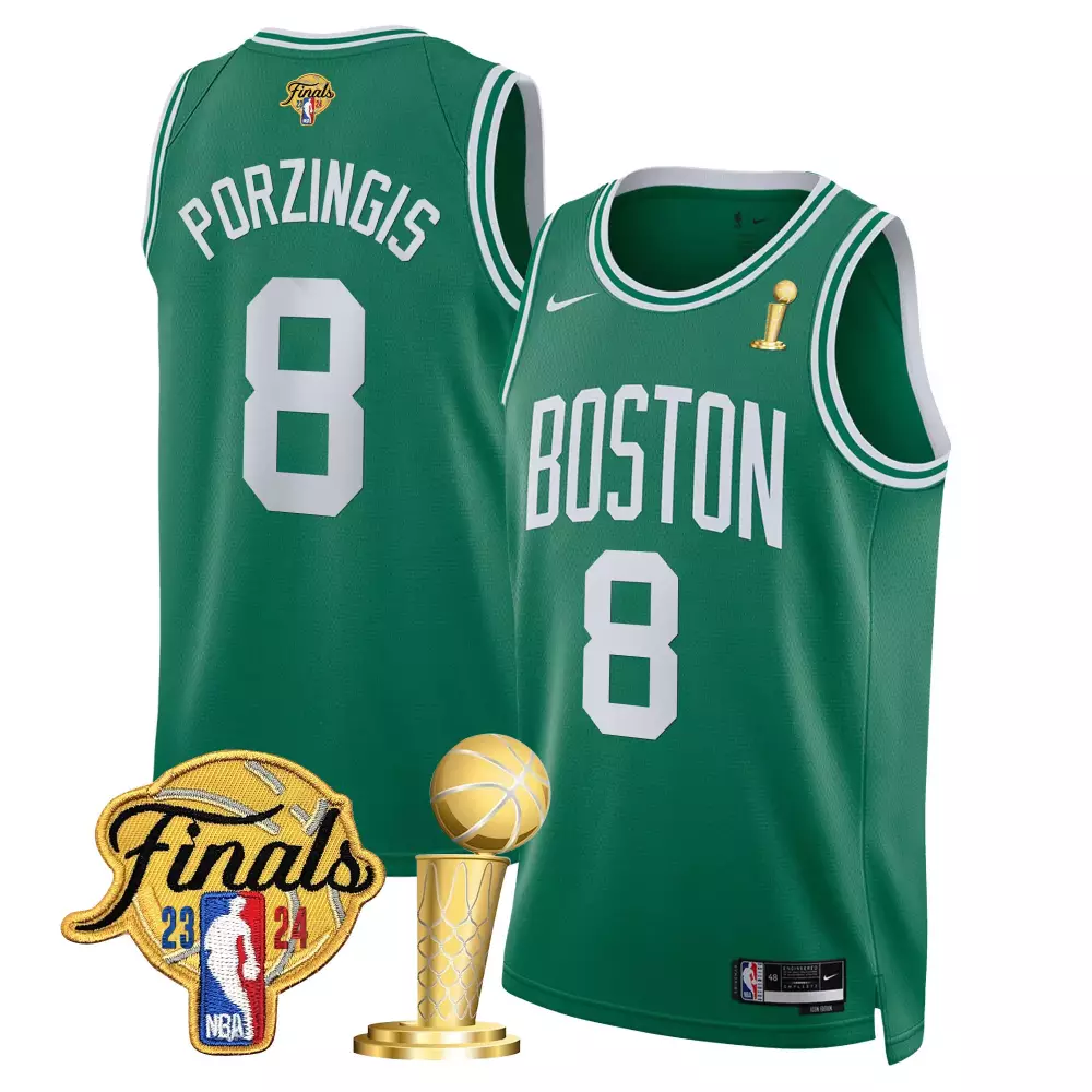 Kristaps Porzingis Icon Boston Celtics Finals Jersey | Final Champions Patch | All Stitched | For Men, Women & Youth