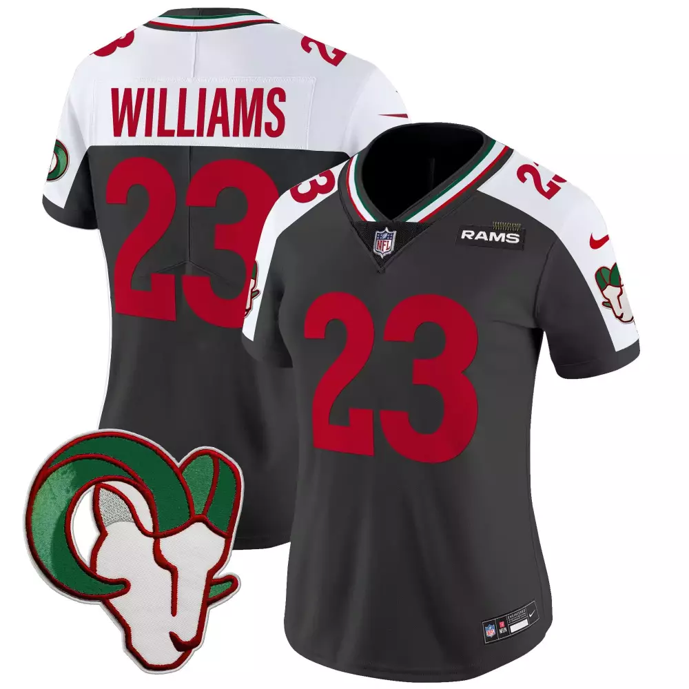 Kyren Williams Black Alternate Women's Jersey | Los Angeles Rams Mexico Edition | Limited Vapor Gear for Men, Women & Youth