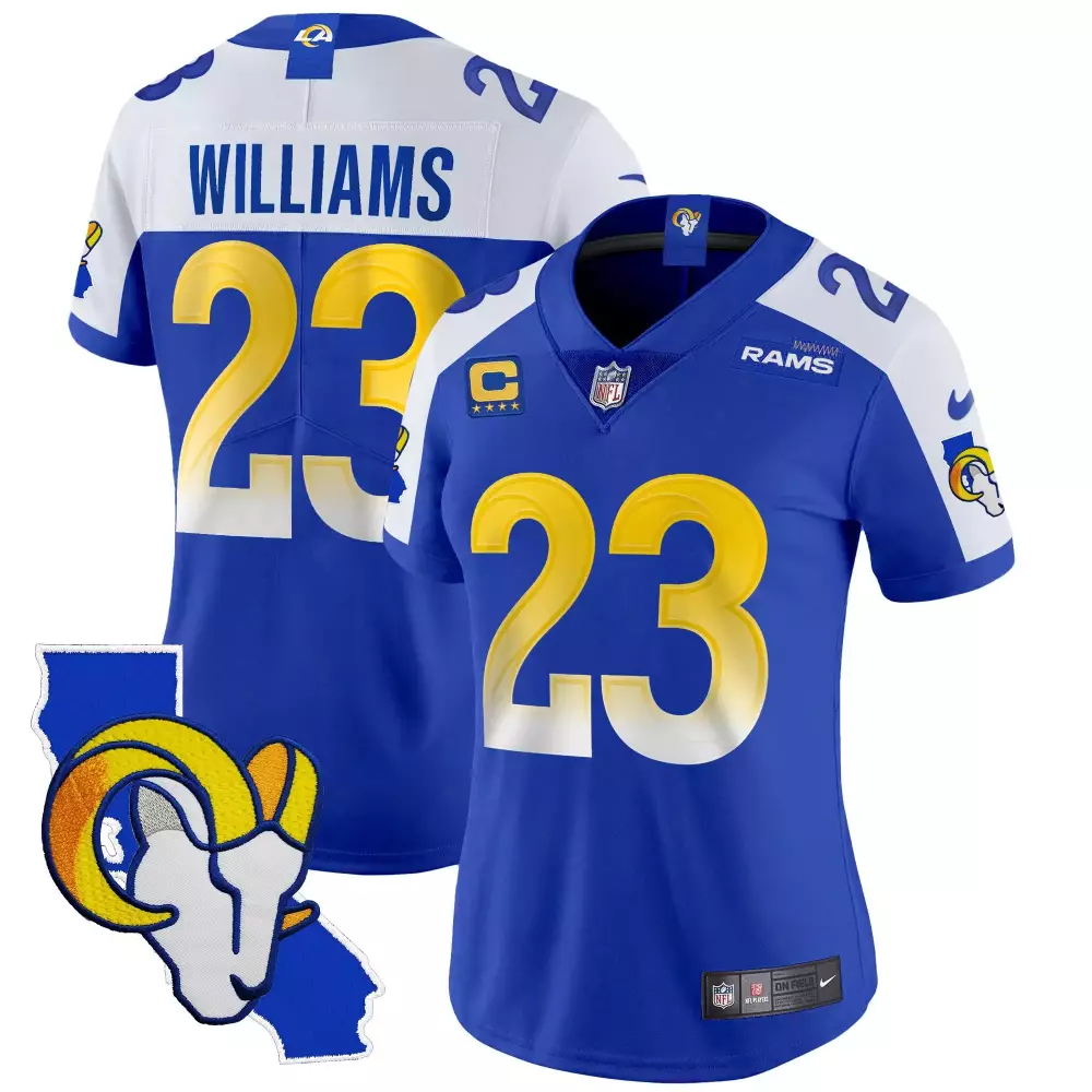 Kyren Williams California Patch Jersey | Royal Alternate Vapor Limited Edition for Women | Stylish Fan Gear