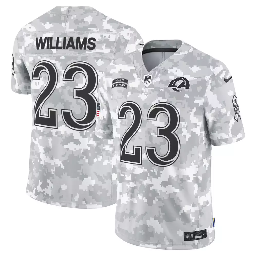 Kyren Williams Youth Los Angeles Rams 2024 Salute to Service Jersey | Arctic Camo Vapor Limited Edition | Gift Idea for Fans | For Men, Women & Youth
