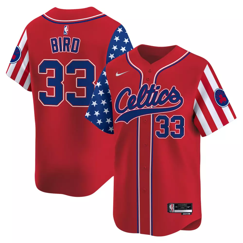 Larry Bird Boston Celtics 2024 Independence Day Vapor Premier Limited Jersey | All Stitched | Men's Fan Gear | For Men, Women & Youth