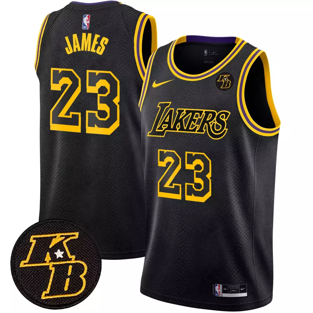 LeBron James Kobe Bryant Patch Swingman Jersey | Stitched Lakers Fan Gear | For Men, Women & Youth