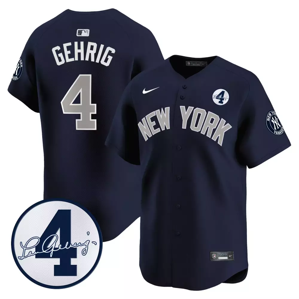 Lou Gehrig Yankees Men's Alternate Jersey | Lou Gehrig Patch | Vapor Premier Limited Edition | All Stitched | For Men, Women & Youth