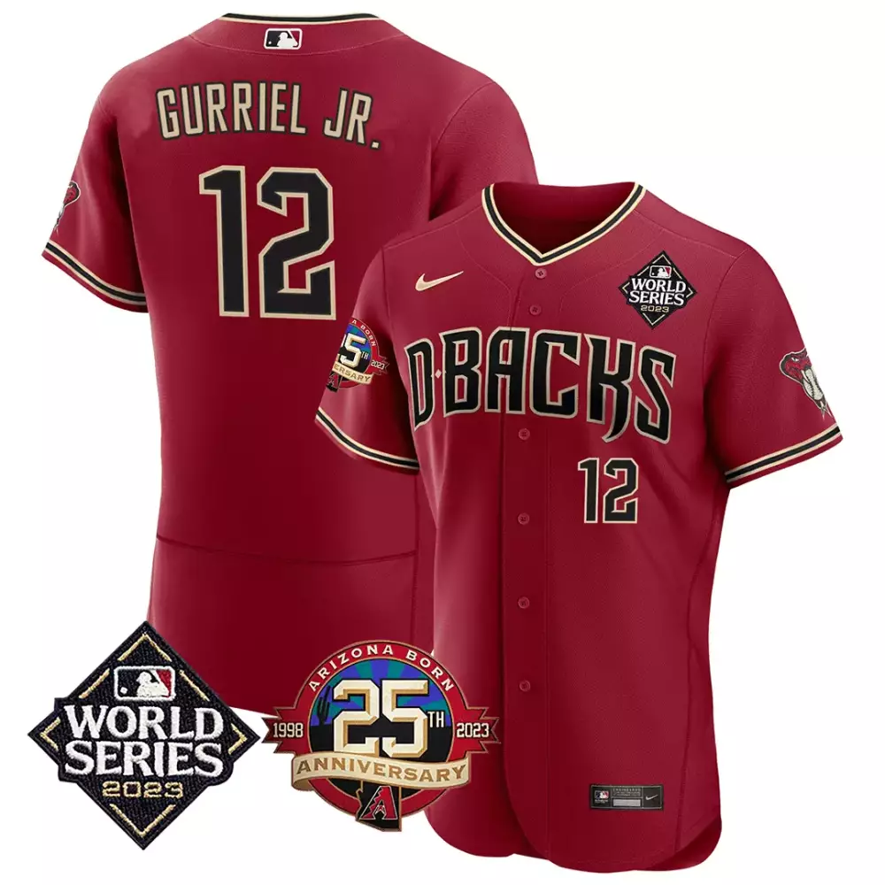 Lourdes Gurriel Jr. Red Men's Arizona Diamondbacks Jersey | 2023 World Series 25th Anniversary Patch | Limited Edition for Men, Women & Youth