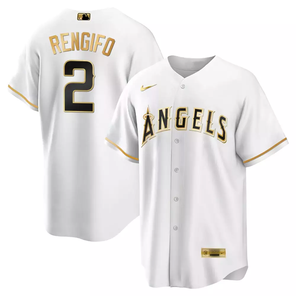 Rengifo Los Angeles Angels Black Gold Limited Jersey | Stitched Fan Gear | For Men, Women & Youth