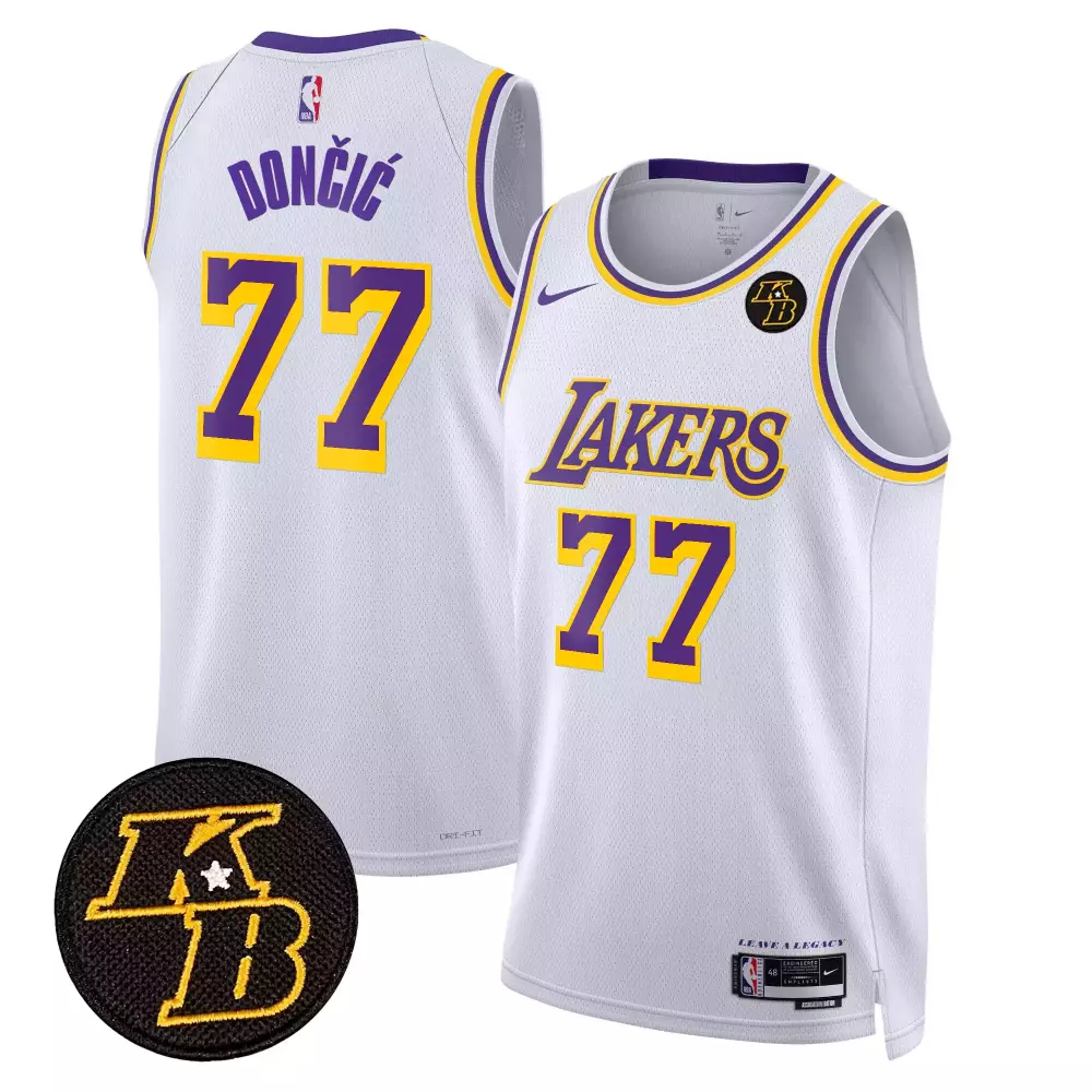 Luka Doncic Association Jersey | Kobe Bryant Patch | Stitched | Los Angeles Lakers for Men, Women & Youth