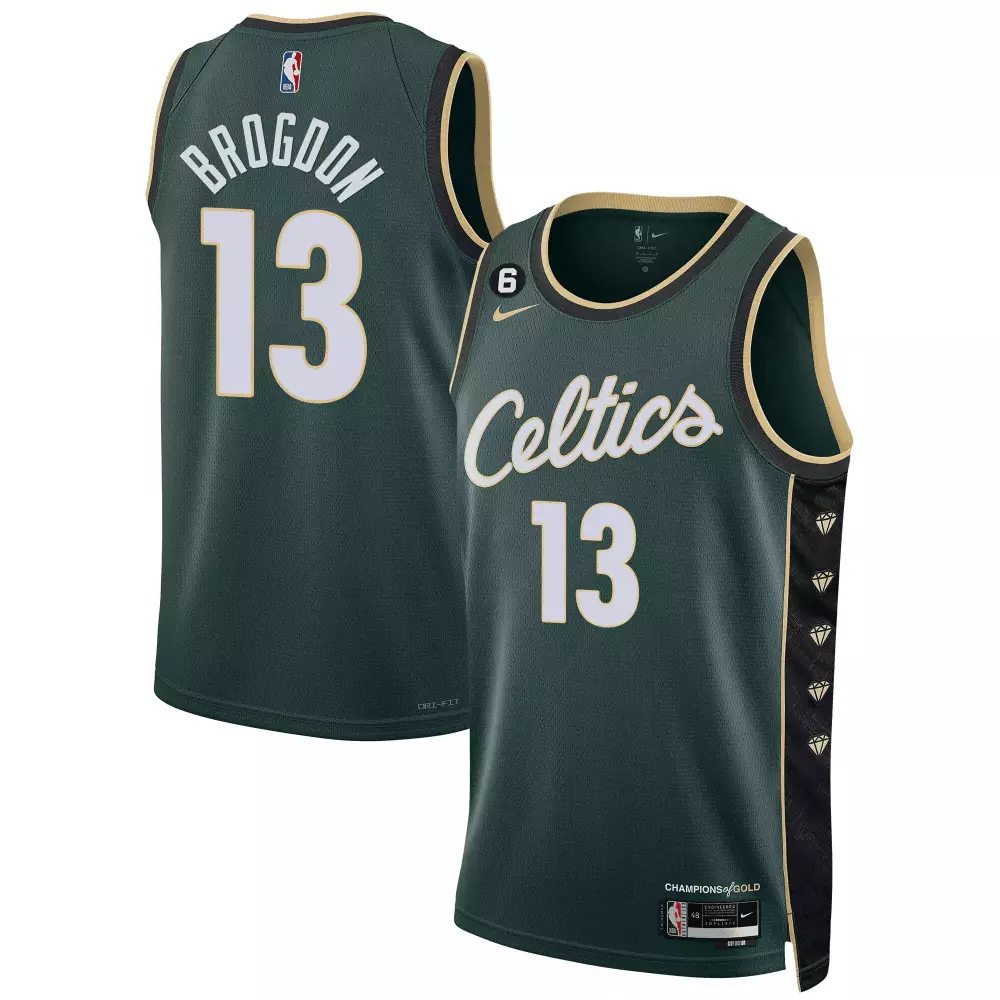 Malcolm Brogdon Boston Celtics Black Limited Bill Russell Patch Collection Jersey | All Stitched | Men's Fan Gear | For Men, Women & Youth